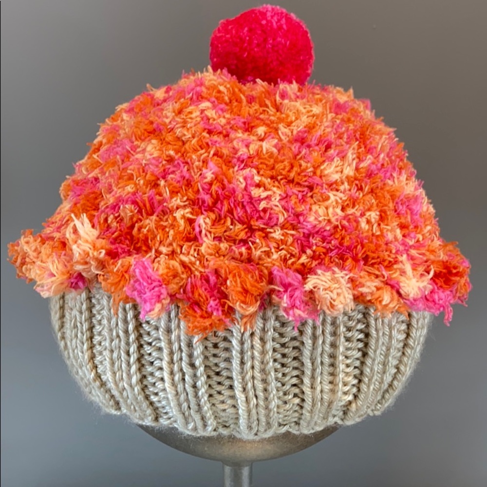 Orange speckles cupcake hat!  Brand new. USA MADE!